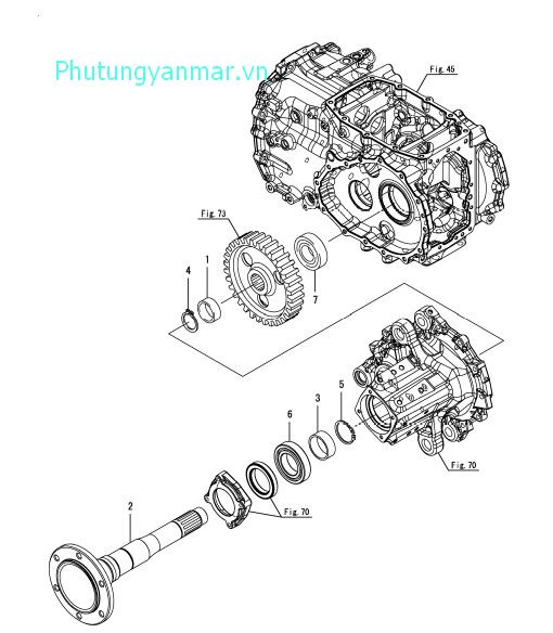 Trục sau (ID,MM,MY,VN,DO) Trục đùi lớn số khung >=401xxx logo Y flying